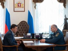 Глава МЧС России и Евгений Куйвашев обсудили готовность Свердловской области к противодействую ЧС